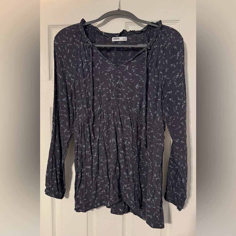 Sonoma Charcoal Floral Maternity Top